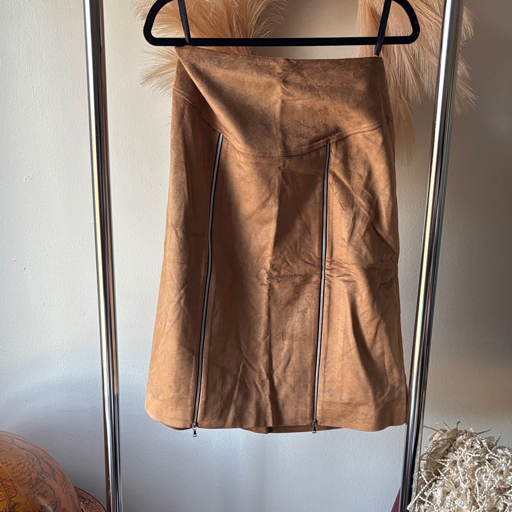 Vivienne Hu - VHNY Chic Tan Women's Faux Suede Skirt